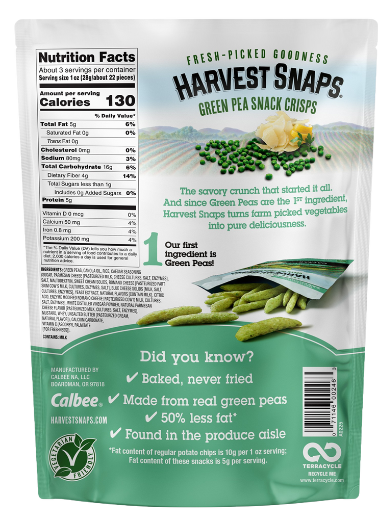 Harvest Snaps Caesar Green Pea Snack Crisps (2 Pack) – Martie