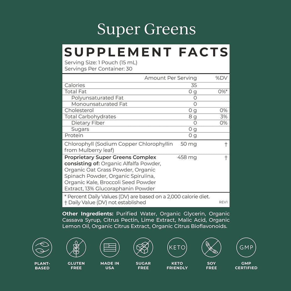 Super Greens With Chlorophyll - Citrus Lime (30 Packets)