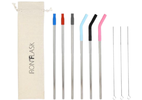 Reusable Straw Set - Stainless Steel, Silver
