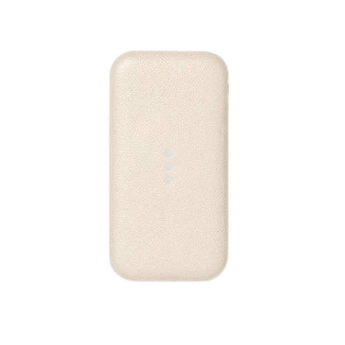 CARRY: Wireless Leather Charging Power Bank - Bone