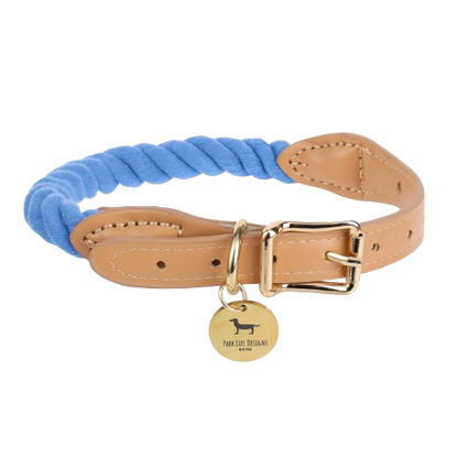 Wander Rope Dog Collar, Blue (Medium)