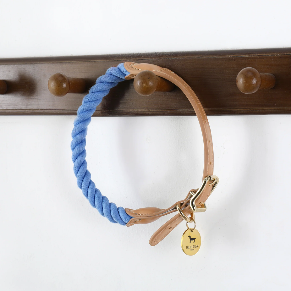 Wander Rope Dog Collar, Blue (Medium)