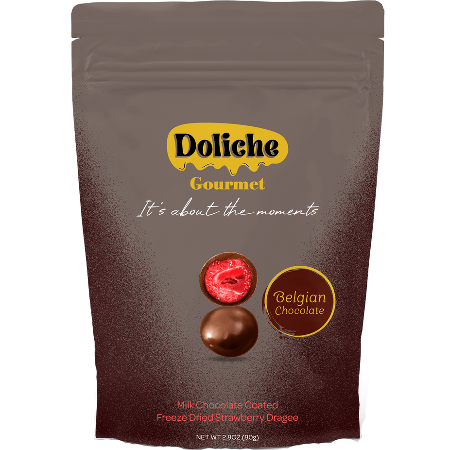 Milk Chocolate Coated Freeze Dried Sour Strawberry