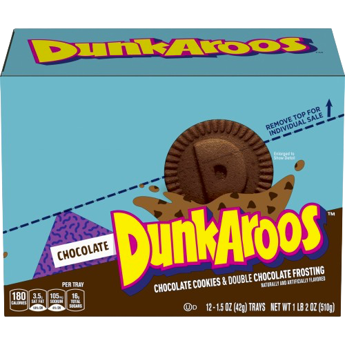 DunkAroos - Chocolate Cookies & Double Chocolate Frosting (12 Pack)