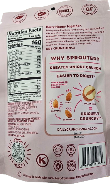 Cherry Berry Sprouted Almond Medley