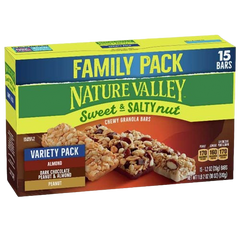 Sweet & Salty Chewy Granola Bars Variety Pack - Dark Chocolate, Peanut & Almond (15 CT)