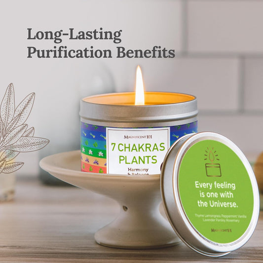 7 Chakras Plants - Natural Soy Wax Tin Candle