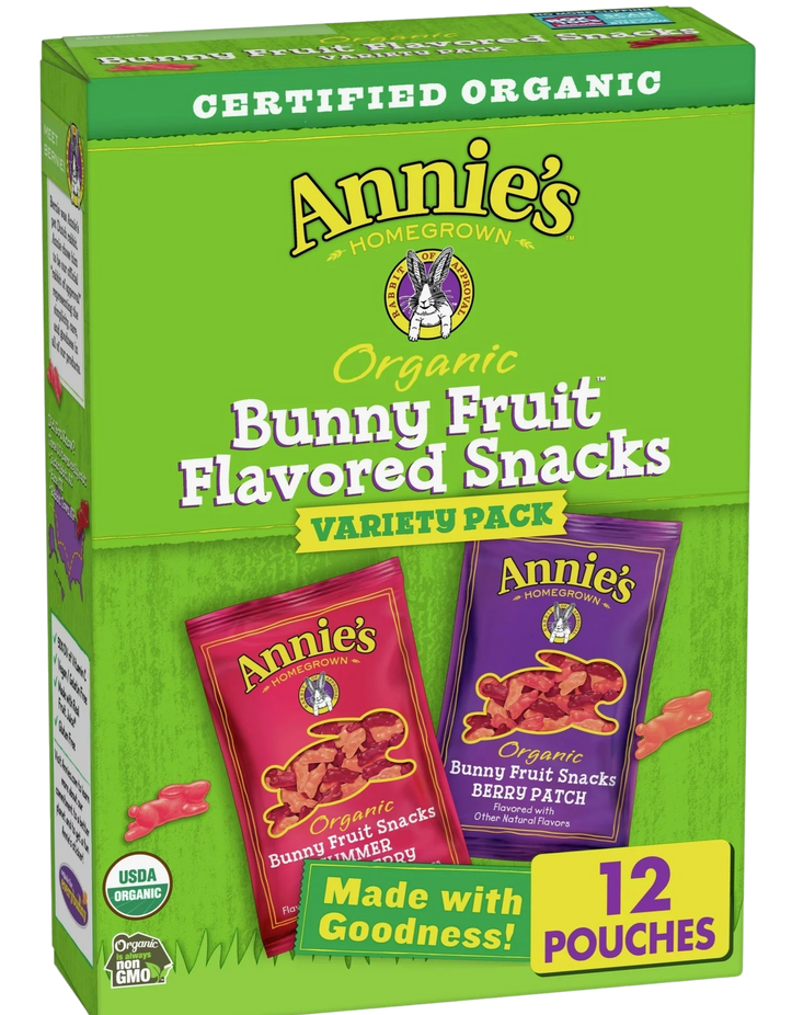 Organic Bunny Fruit Snacks Variety Pack (12 Pouches)