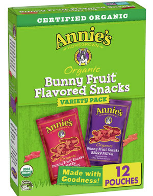 Organic Bunny Fruit Snacks Variety Pack (12 Pouches)