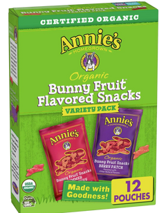 Organic Bunny Fruit Snacks Variety Pack (12 Pouches)