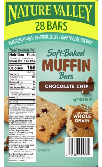 Soft-Baked Muffin Bars - Chocolate Chip (28 Pack)