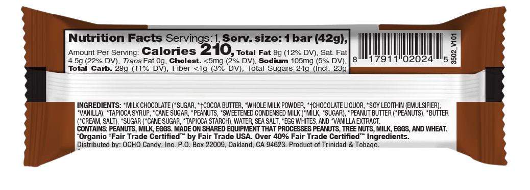 Organic Milk Chocolate Caramel & Peanut Bars (12 CT)