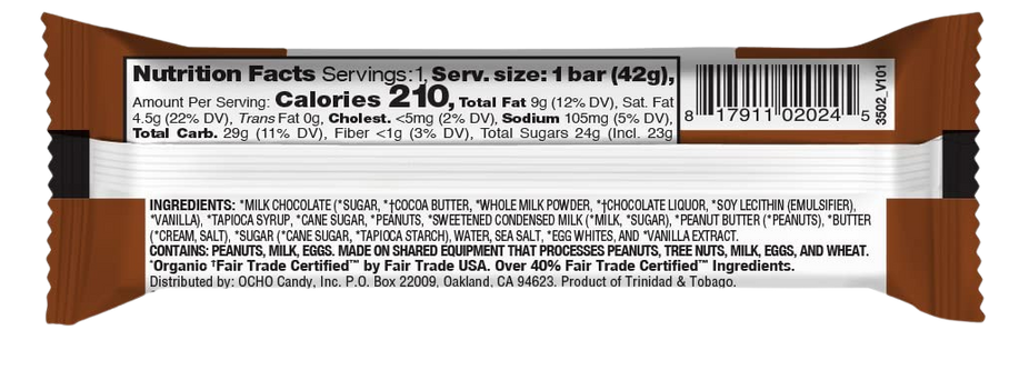 Organic Milk Chocolate Caramel & Peanut Bars (12 CT)