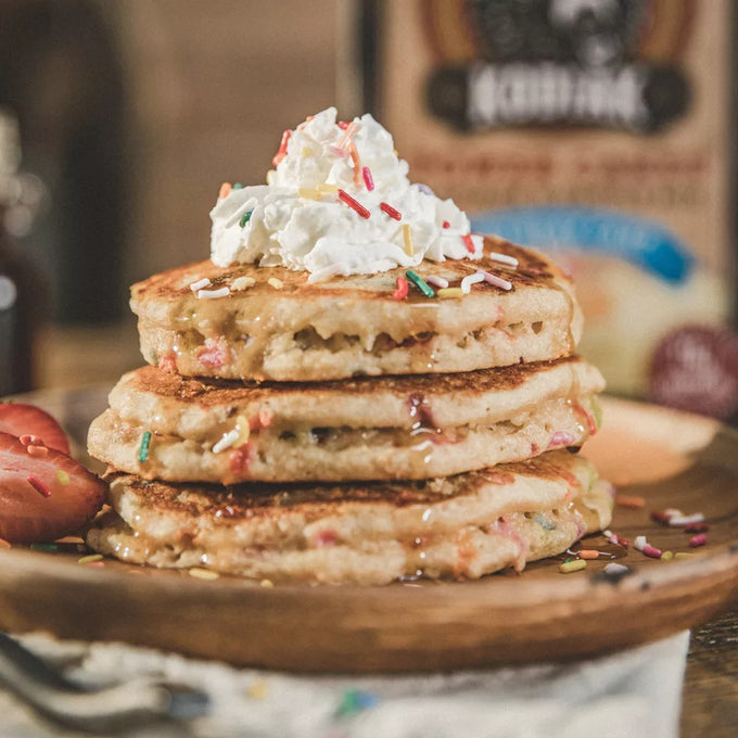 Protein-Packed Flapjack & Waffle Mix Birthday Cake