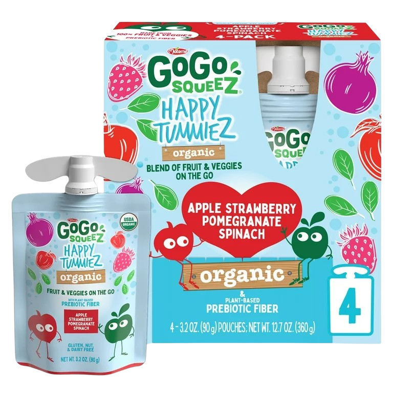 Organic Apple Strawberry Pomegranate Spinach (4 Pack)