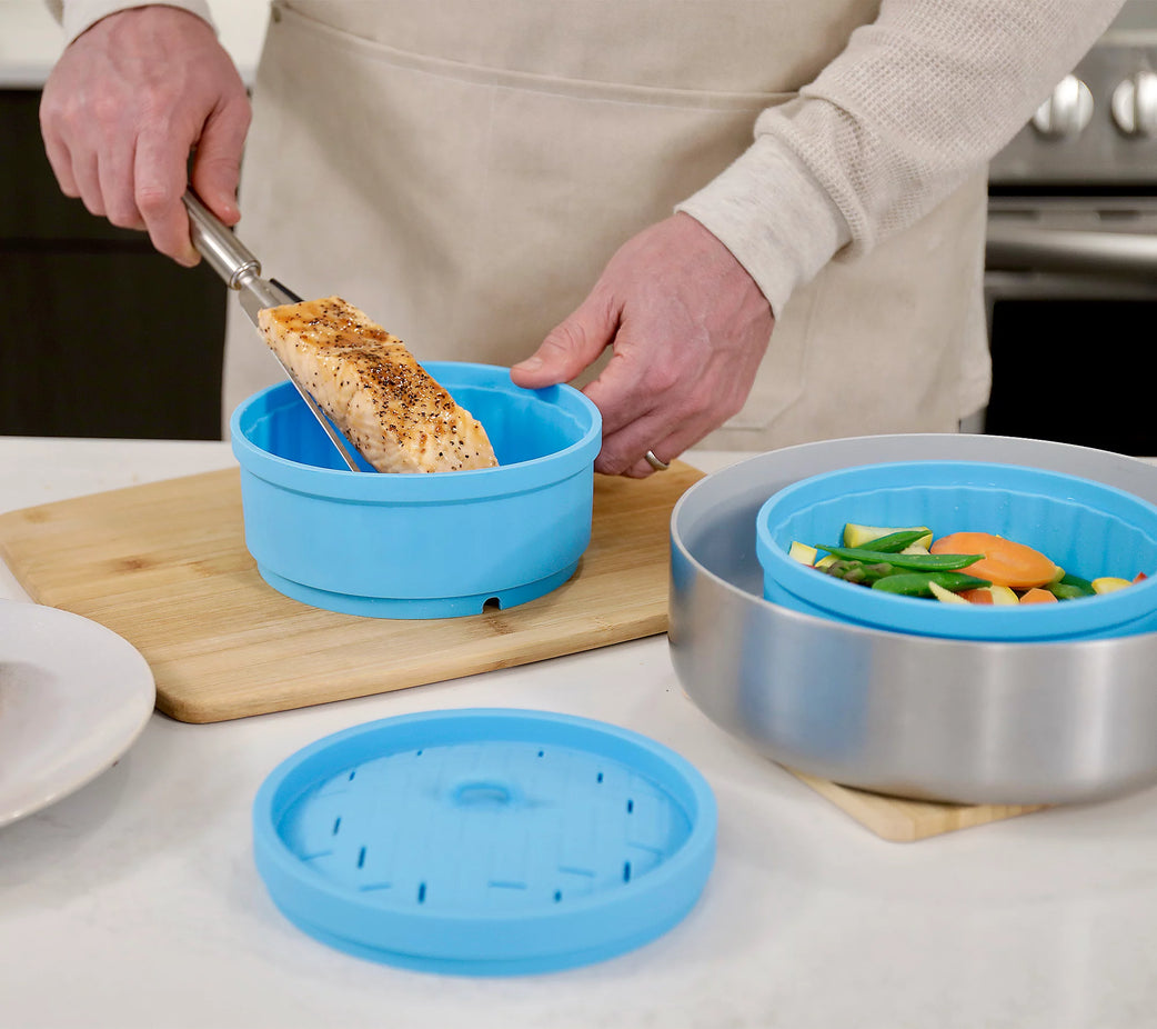 Double-Layer Steamer Set - Aqua