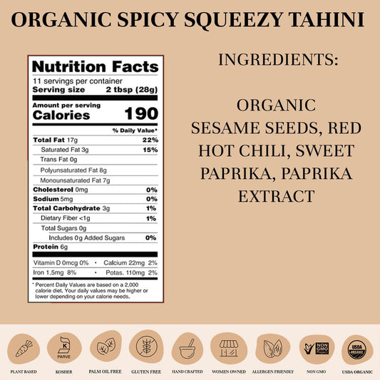 Organic Spicy Tahini Squeeze Bottle