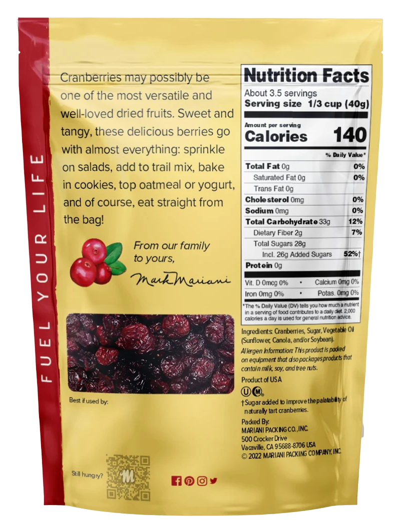 Sweetened Dried Cranberries