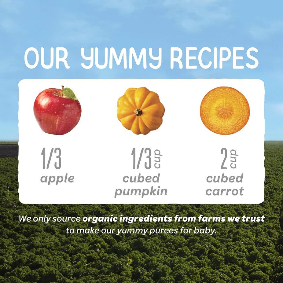 Stage 2 Organic Apples, Pumpkin and Carrots Baby Food (16 Pack)