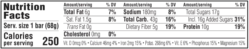 Chocolate Brownie Flavor Energy Bars (6 CT)