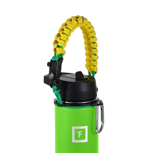 Paracord Handle for Wide Mouth Water Bottles - Sunflower