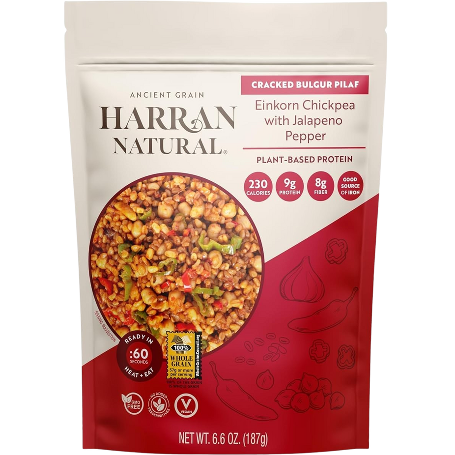 Einkorn Chickpea with Jalapeno Pepper Bulgur Wheat Pilaf