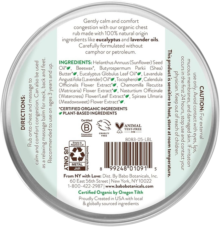 Organic Soothing Chest Rub