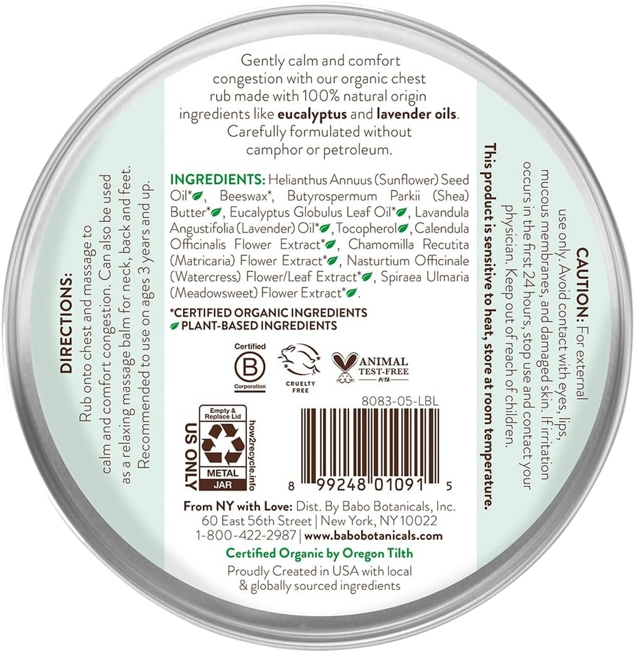 Organic Soothing Chest Rub