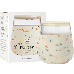 Glass Cup 15oz- Terrazzo Cream