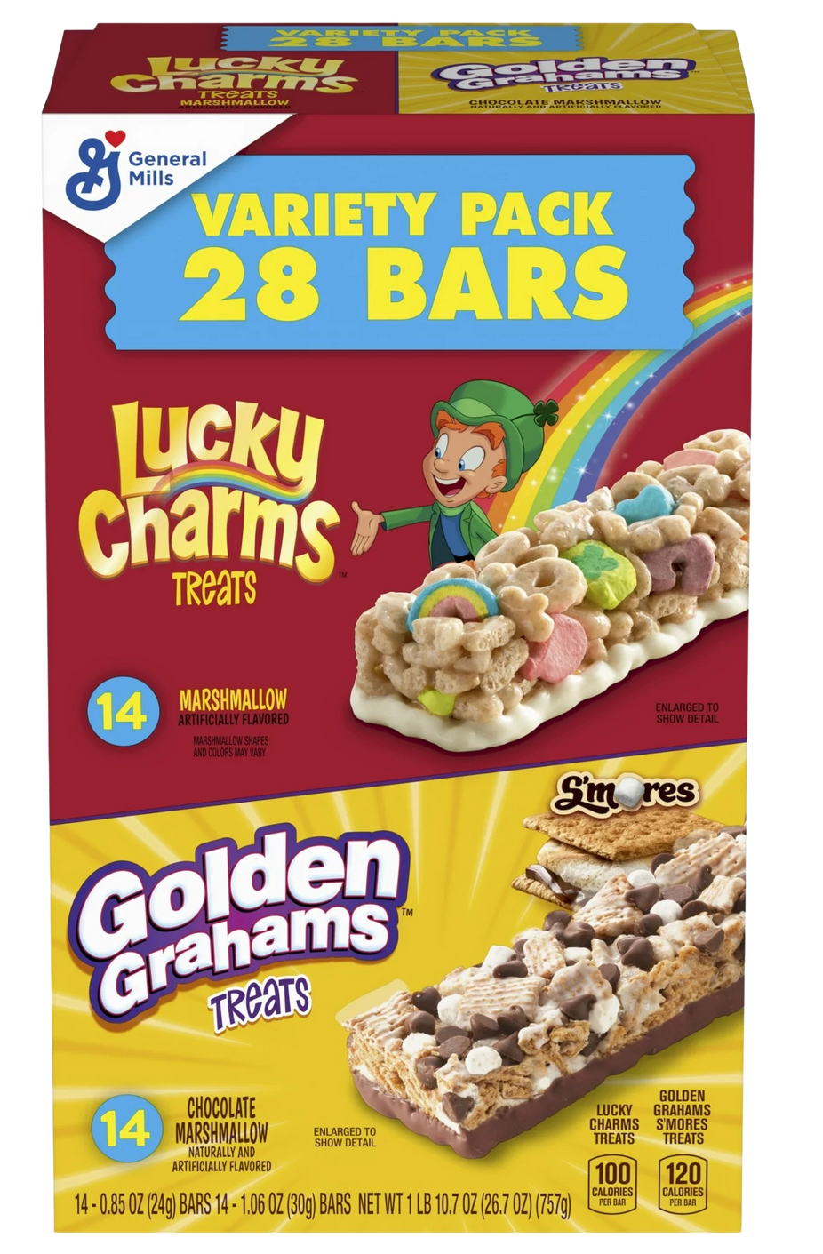 Lucky Charms Treats and Golden Graham Treats Variety Pack (28CT)