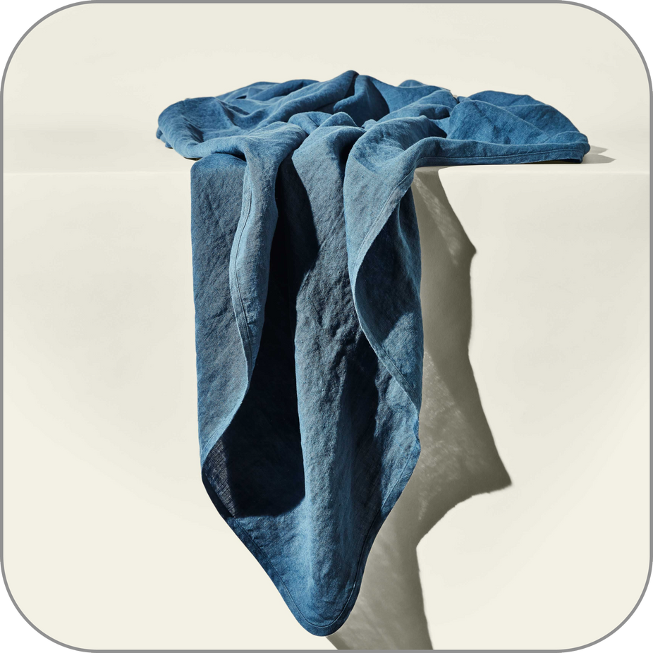 Linen Table Cloth - Blue Grey