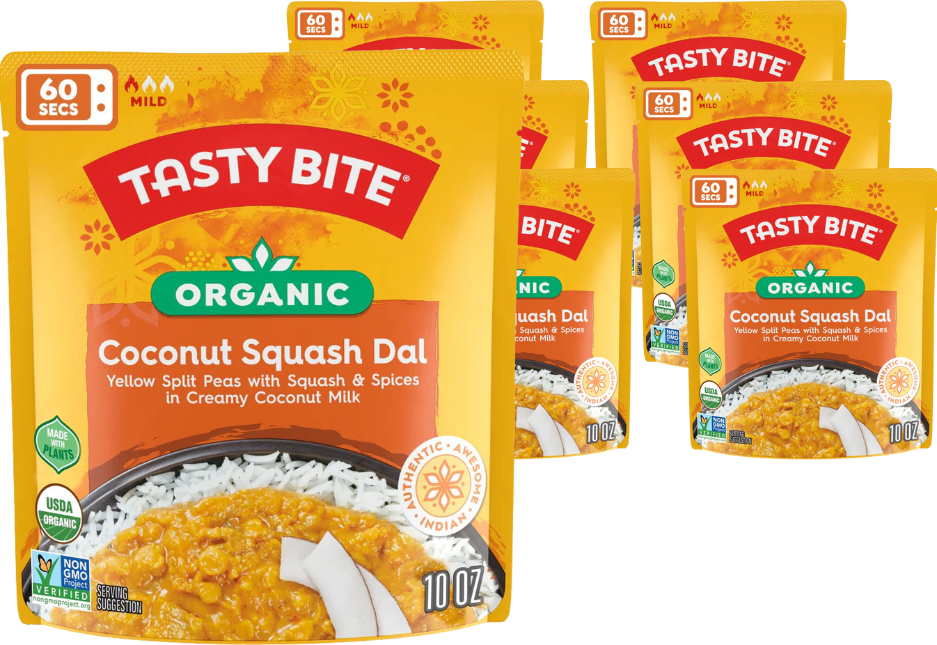 Organic Coconut Squash Dal Entree (6 Pack)