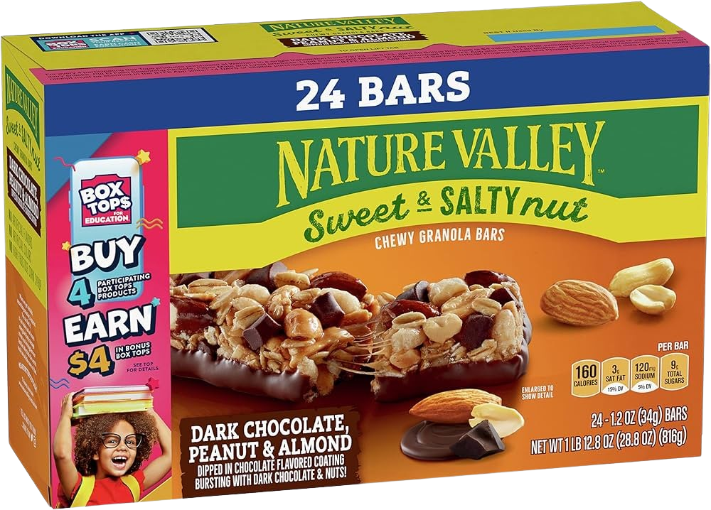 Sweet & Salty Nut Chewy Granola Bars - Dark Chocolate, Peanut and Almonds (24CT)
