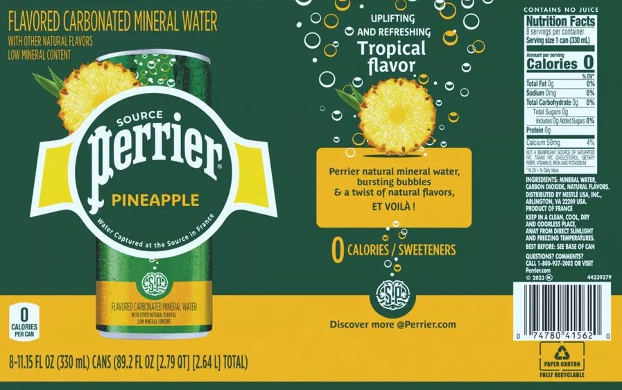 Pineapple Natural Sparkling Mineral Water (8 Pack)