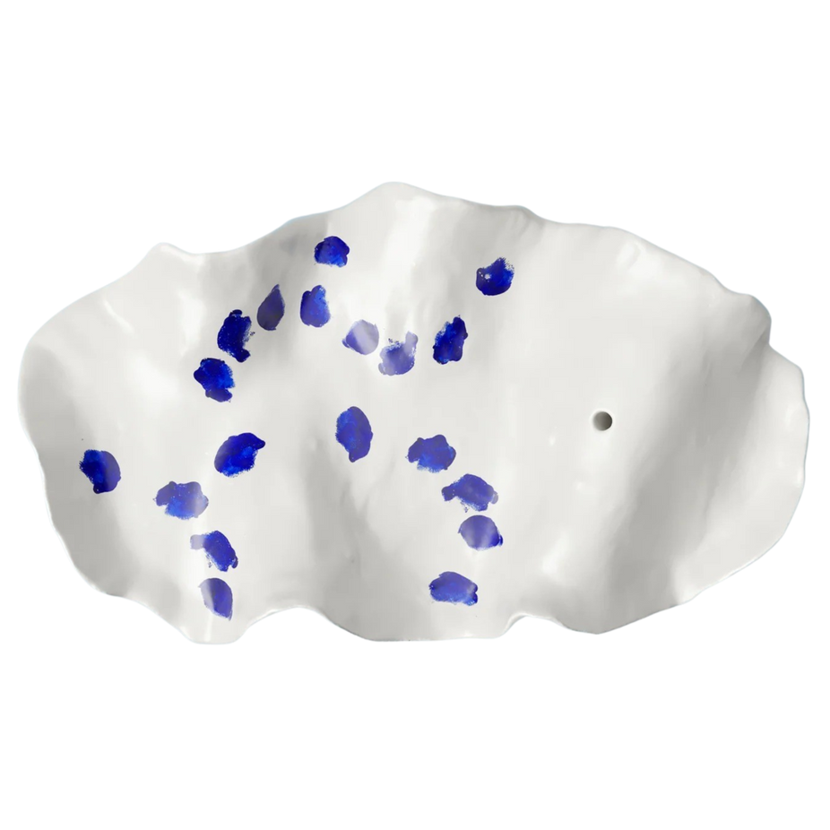 Tracey White and Blue Porcelain Incense Holder