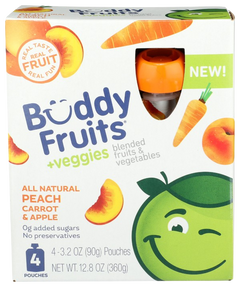 Peach Carrot Apple Fruit Pouch (4 Pack)