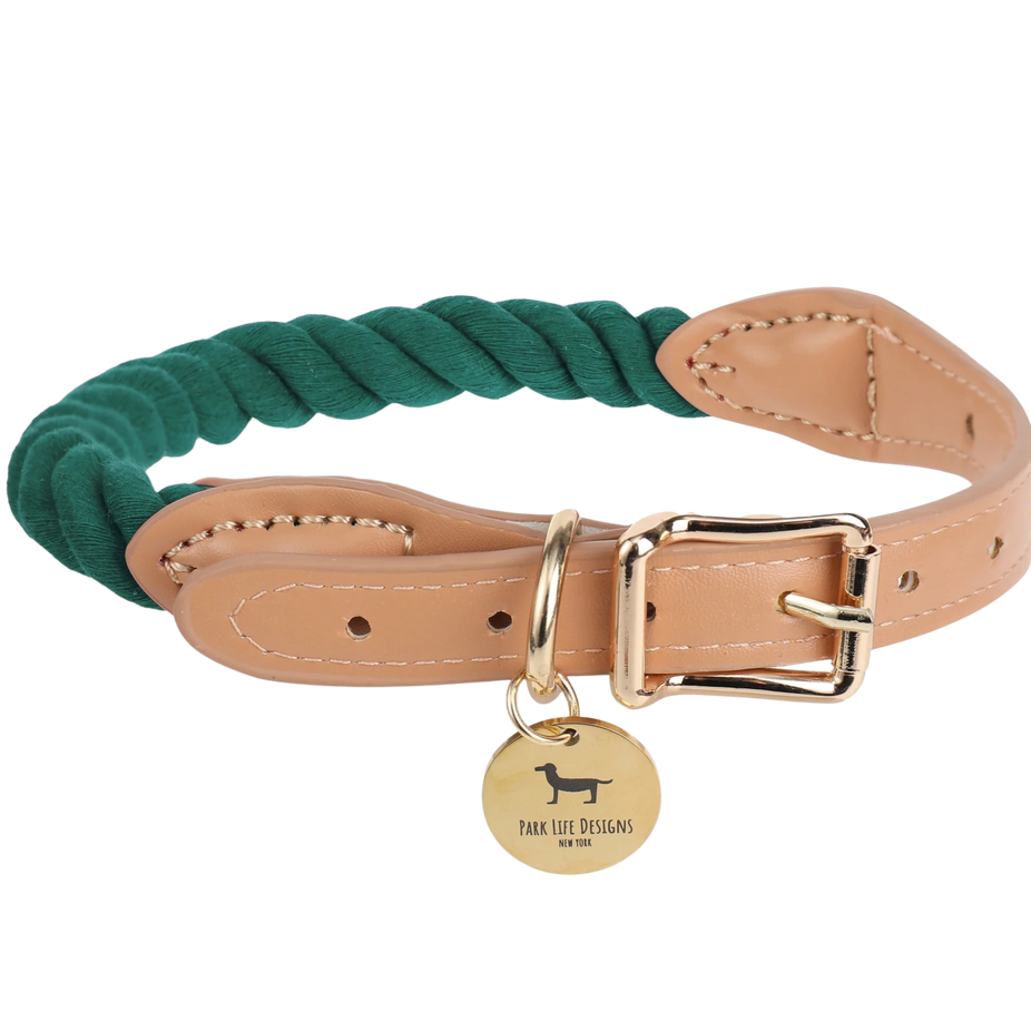Wander Rope Dog Collar, Green (Large)