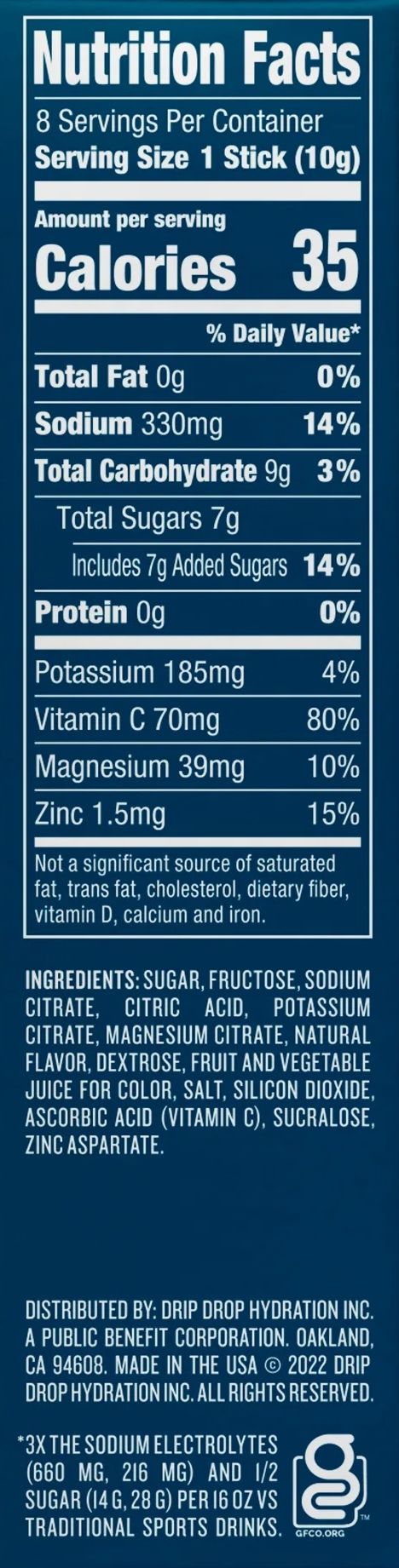 Dehydration Relief Fast Electrolyte Drink Mix - Fruit Punch (8 CT)