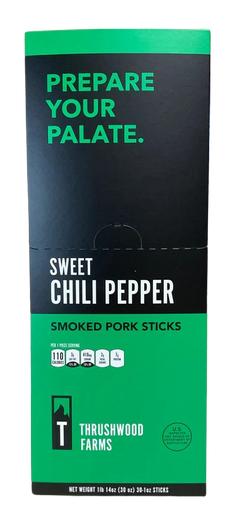 Sweet Chili Pepper Flavored Smoke Pork Stick (30 CT)