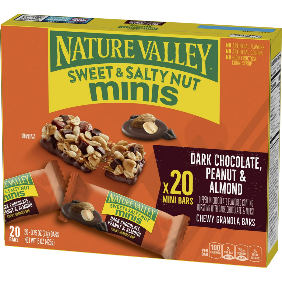 Sweet & Salty Nut Minis - Dark Chocolate, Peanut & Almond Chewy Granola Bars (20CT)