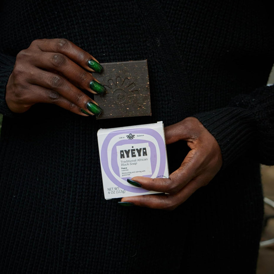 Traditional African Black Soap Bar - Peace