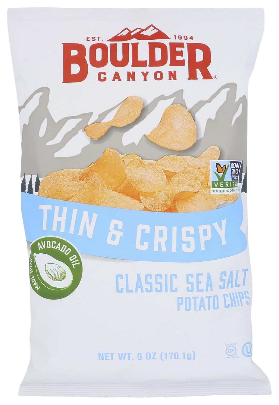 Avocado Oil Thin & Crispy Potato Chips Classic Sea Salt