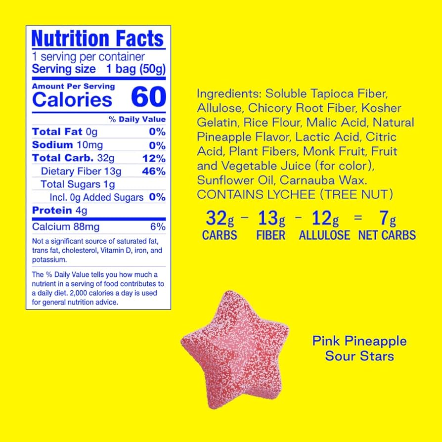 Pink Pineapple Sour Stars (6 Pack)
