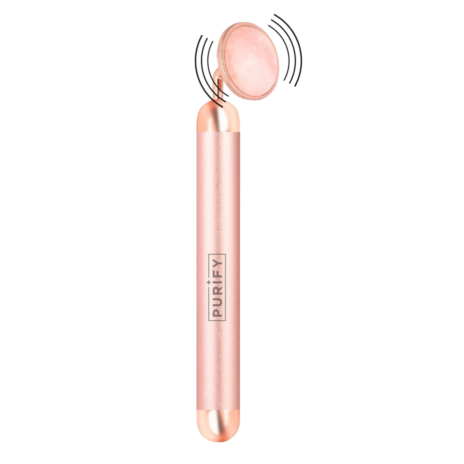 Purify Rose Quartz Vibrating Facial Roller Martie Purify Rose Quartz Vibrating Facial Roller Martie