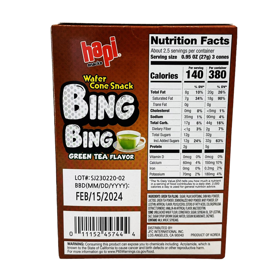 Matcha Green Tea Bing Bing Cone