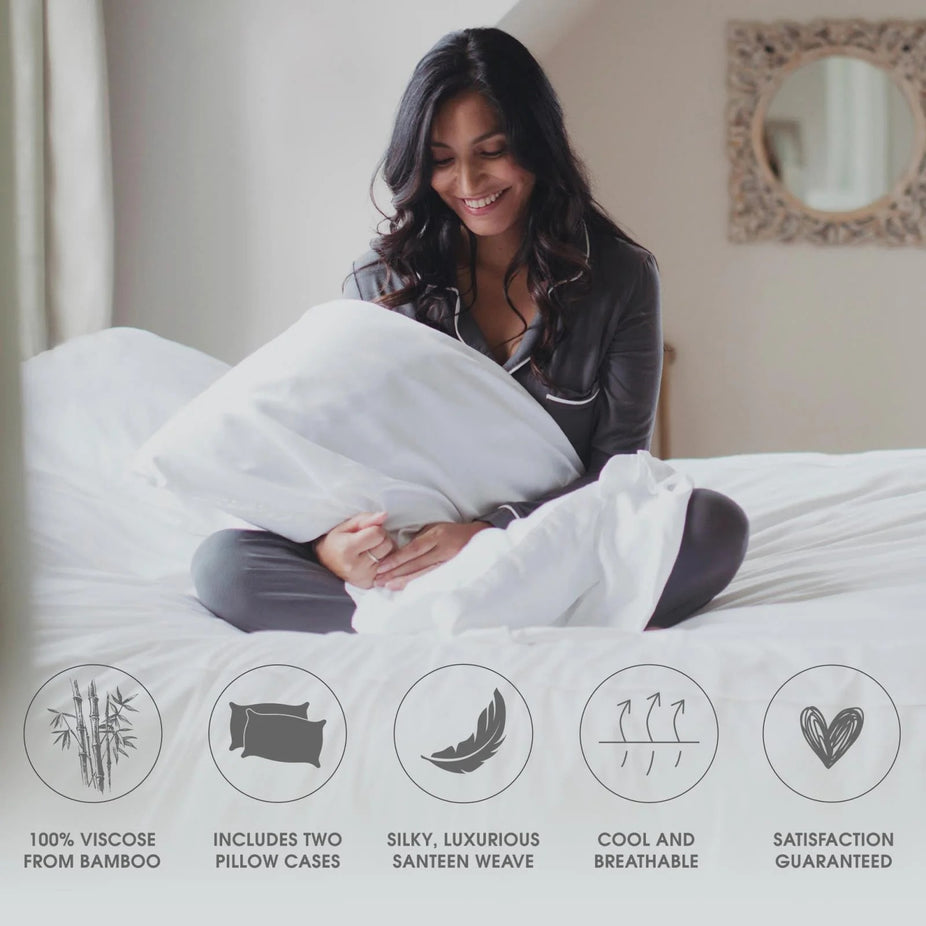 Woven Pillowcase Set in White (Queen)
