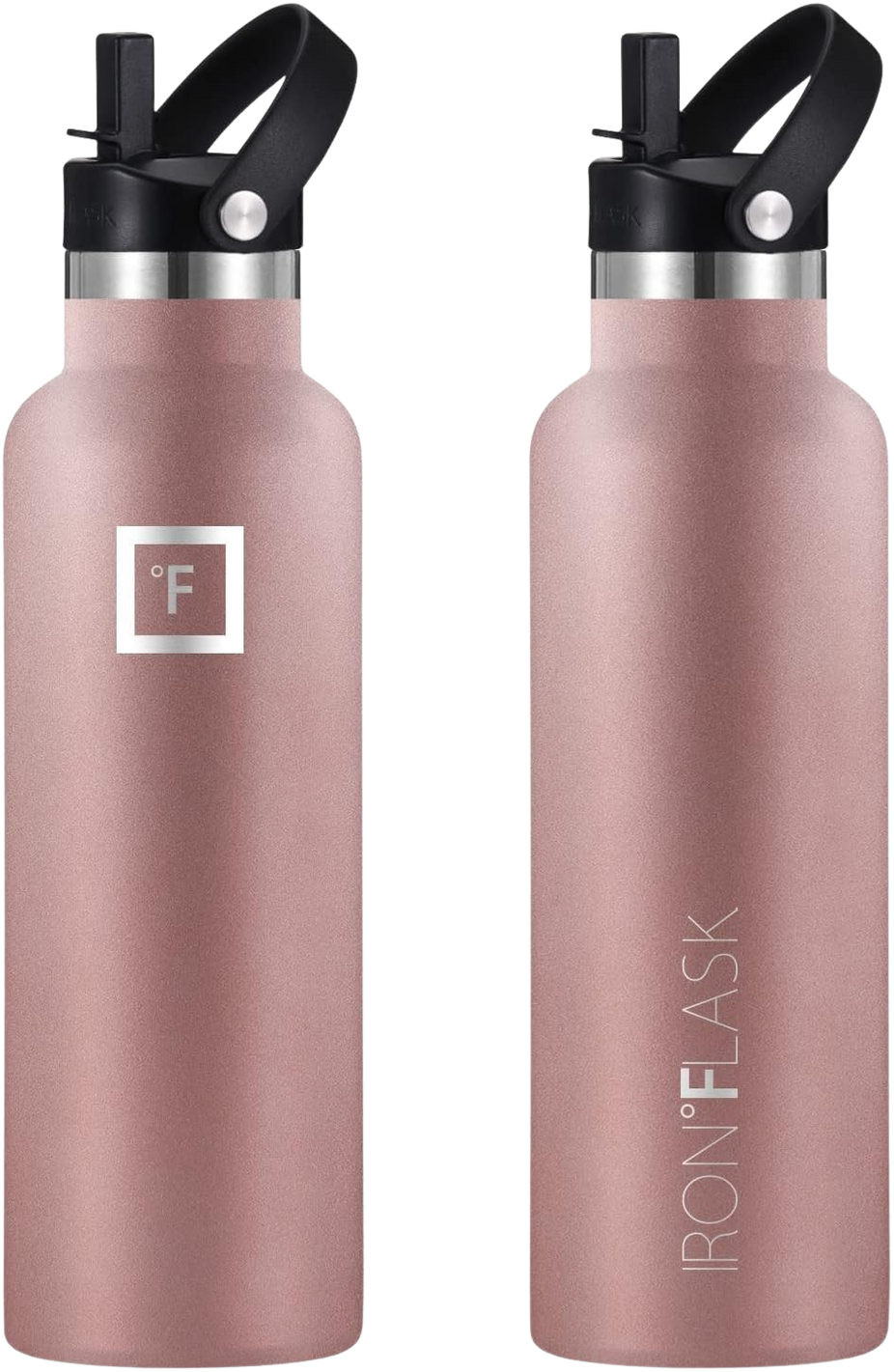 20 oz Narrow Mouth Bottle with Straw Lid - Rose Gold
