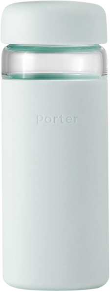 W&P - Porter Glass Water Bottle - MINT - Yellow Turtle