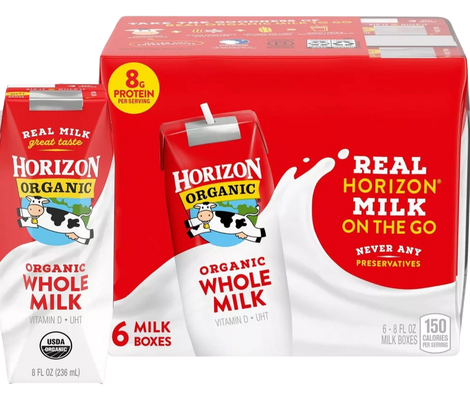 Organic Whole Plain Milk (6 Pack)