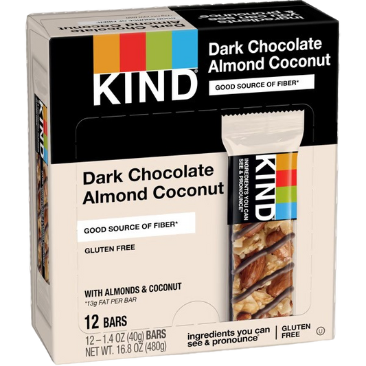 Dark Chocolate Almond Coconut Bar (12 CT)